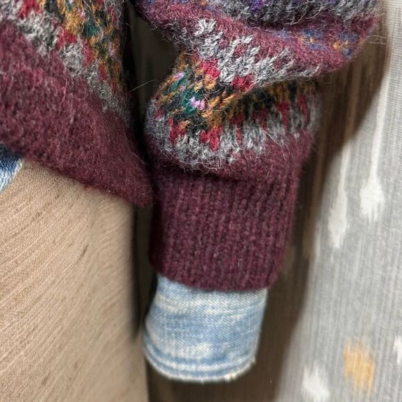 Ralph Lauren Hand Knit Fair Isle Wool Cashmere Blend Circle Cardigan Sweater - Picture 12 of 16